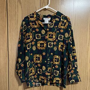 VTG Allison Taylor 100% Silk Button Up Shirt